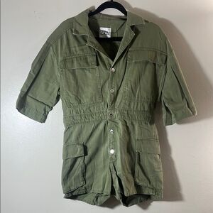 Zara Green Utility Romper women’s S